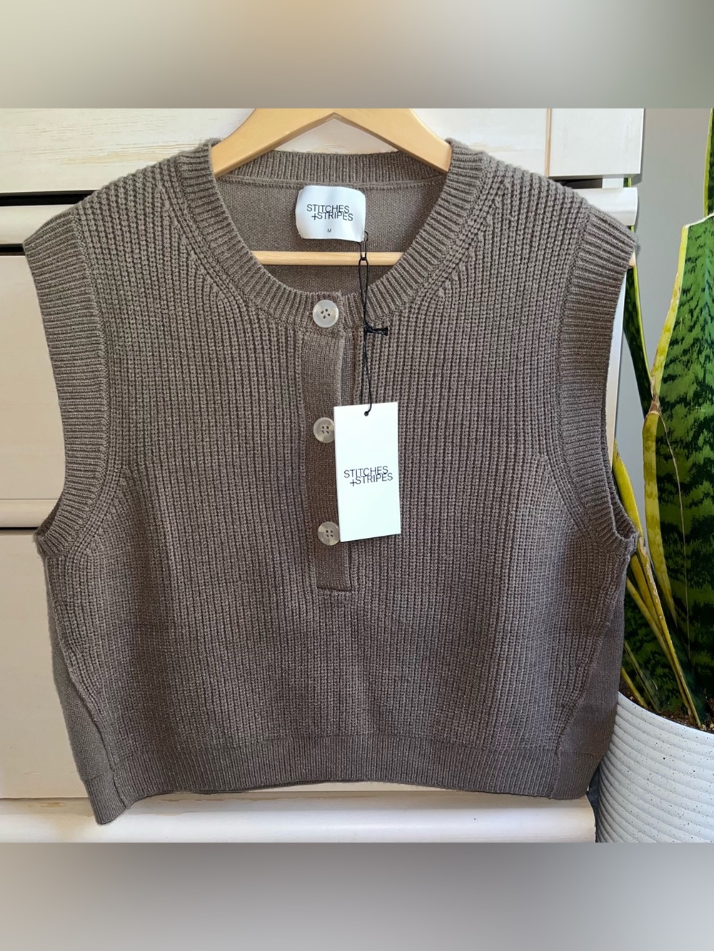 NWT Stitches & Stripes Henley Neck Pullover Sweater M